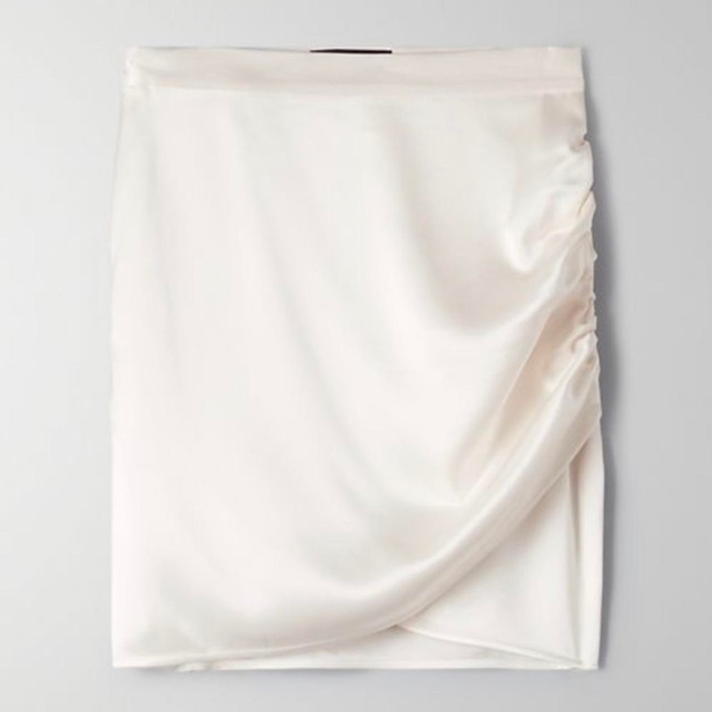 ARITZIA TEN BY BABATON GLISTEN SKIRT Pearly White 00 Satin